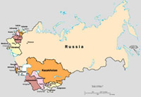 Map of the former Soviet Union.