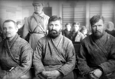 Trial of so-called rich peasants in 1929. Courtesy of the Central Russian State Film and Video Archive.